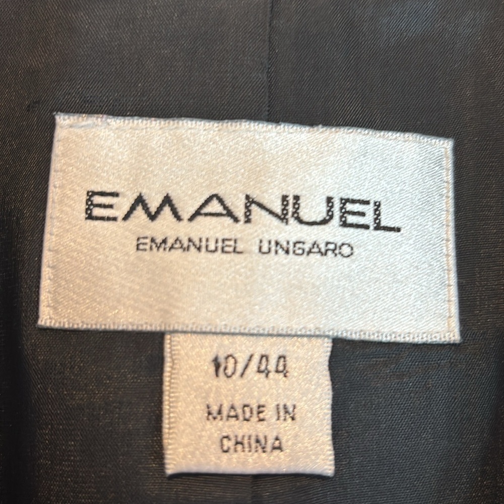 Vintage 90’s Emanuel Ungaro 100% wool black women’s blazer size 10 - Picture 11 of 11